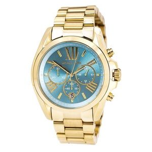 Michael Kors Women's MK5975 Bradshaw Turquoise Dial Yellow Gold Watch